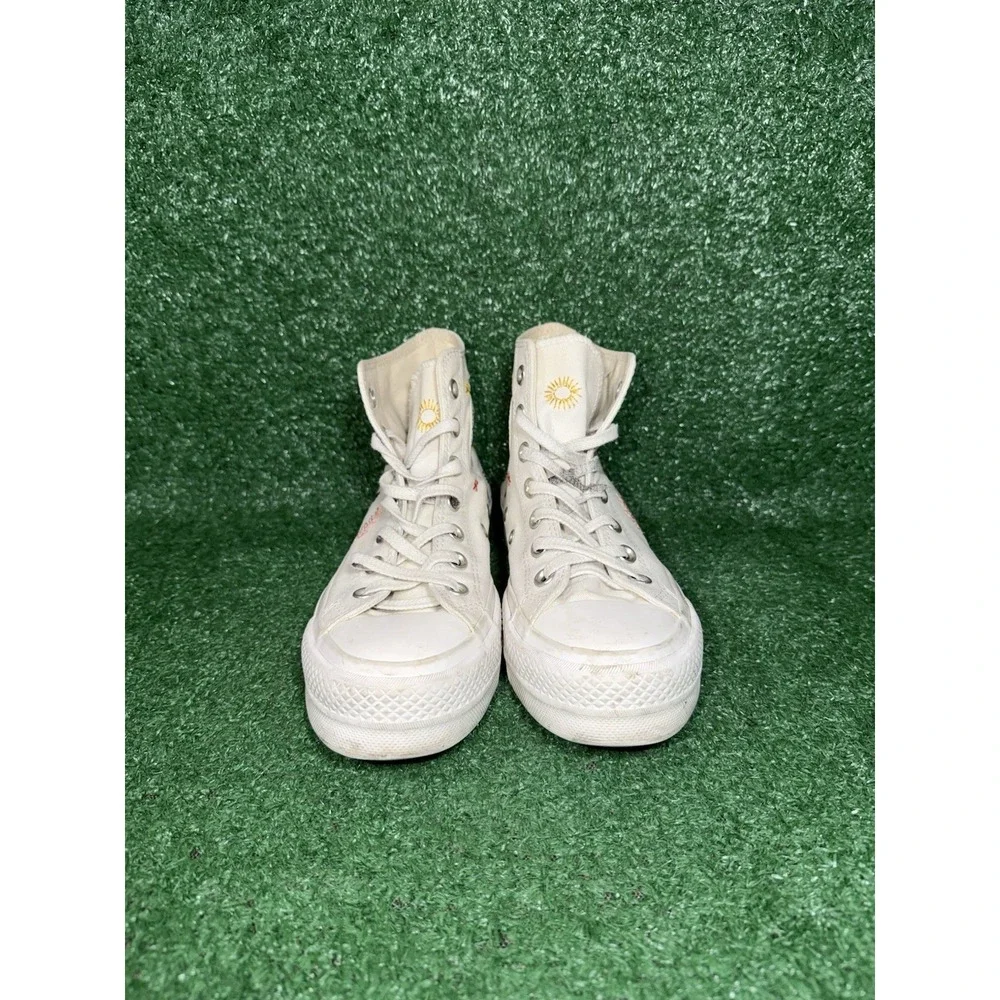 Converse Chuck Taylor All Star Platform White Floral Casual Shoes Women Size 6.5